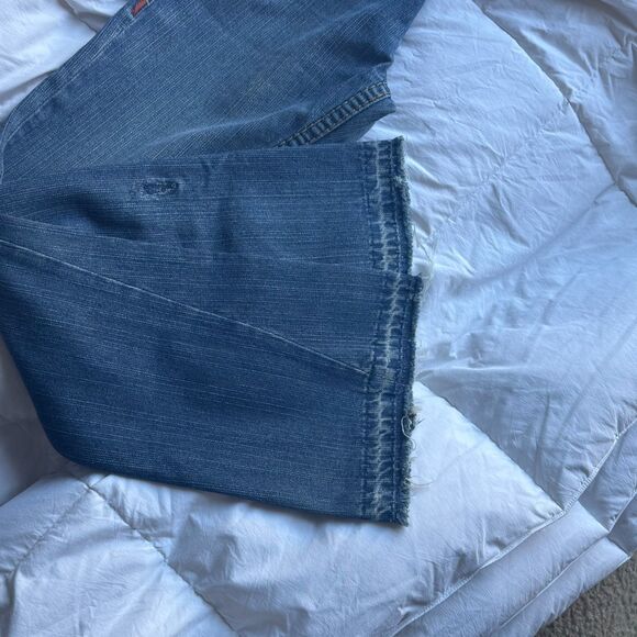 True Religion Bobby Super T Jeans 29 Made in USA Distressed Raw Hem Thick Stitch - Picture 5 of 14